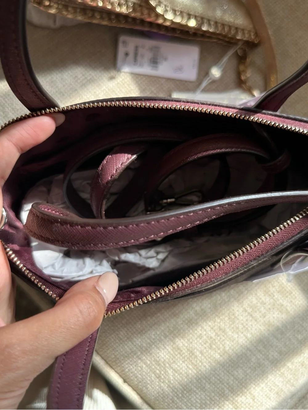 kate spade glitter satchel - wine burgundy